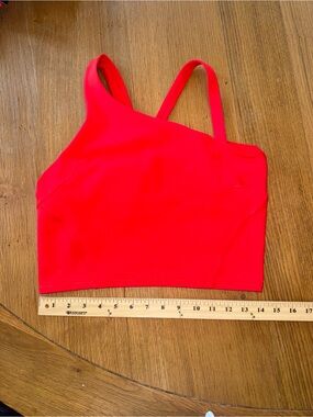 lululemon athletica Red Asymmetric Cropped Tank